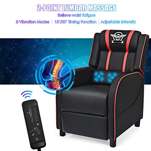 Red Leather Recliner Chair R321