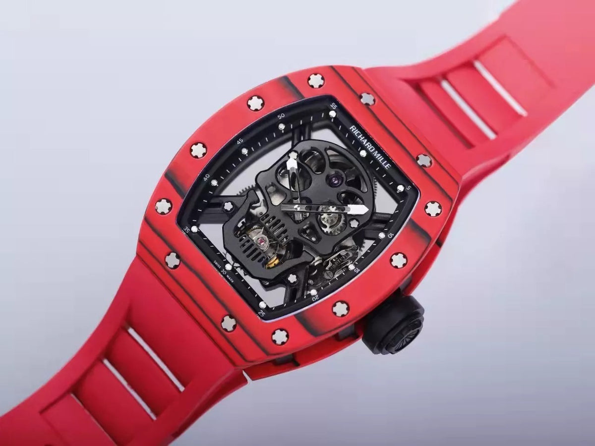 Black Dial Red Bezel Red Rubber Strap Tourbillon R928773