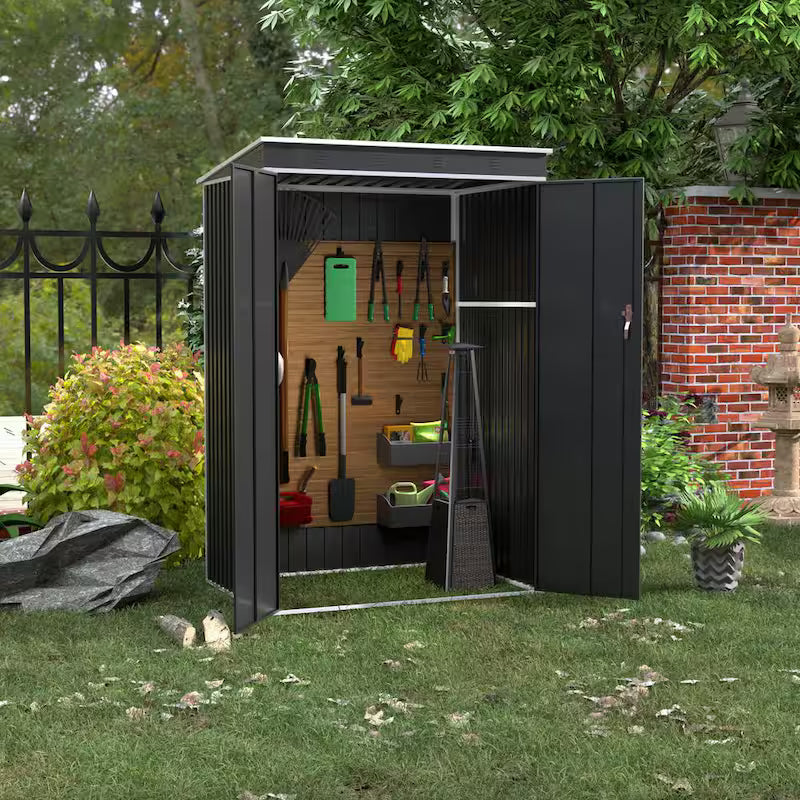 Black Metal Outdoor Storage Shed C37476