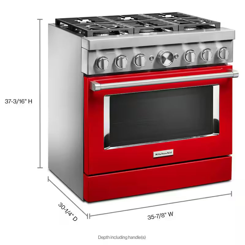 5.1 cu. ft. Dual Fuel Freestanding Smart Range with 6-Burners in Passion Red K89924