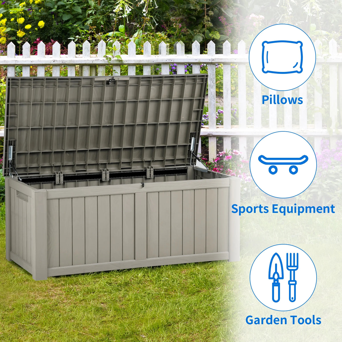 120 Gallon Weatherproof Outdoor Storage Deck Box K8159