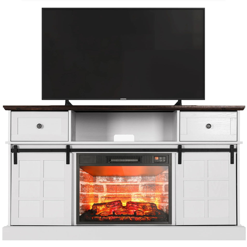 White Modern Farmhouse TV Stand X2150