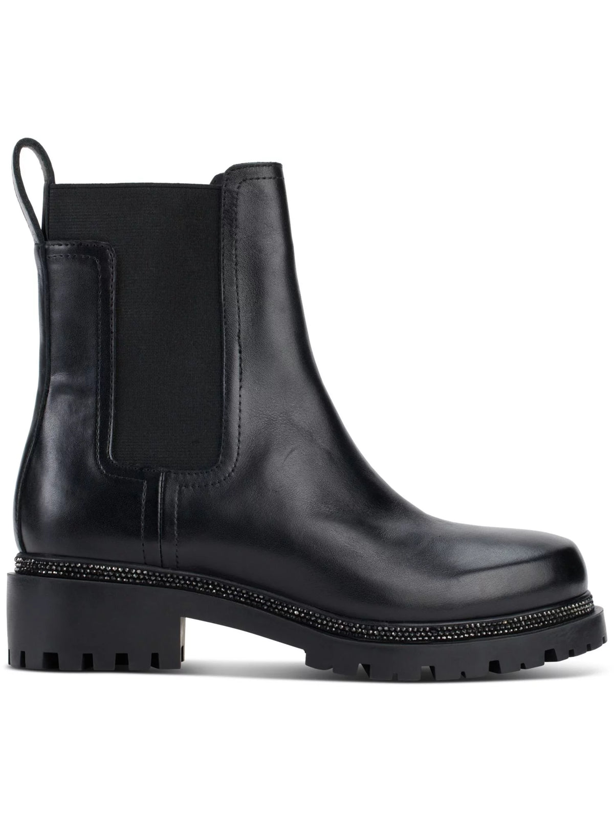 Black Leather Chelsea Boots Z234