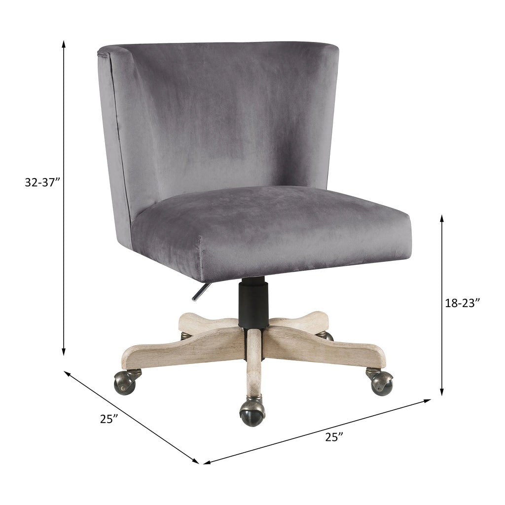 Grey Velvet Office Chair H95177