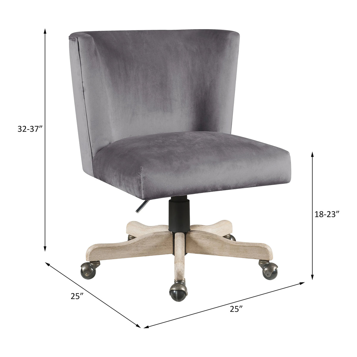 Grey Velvet Office Chair H95177
