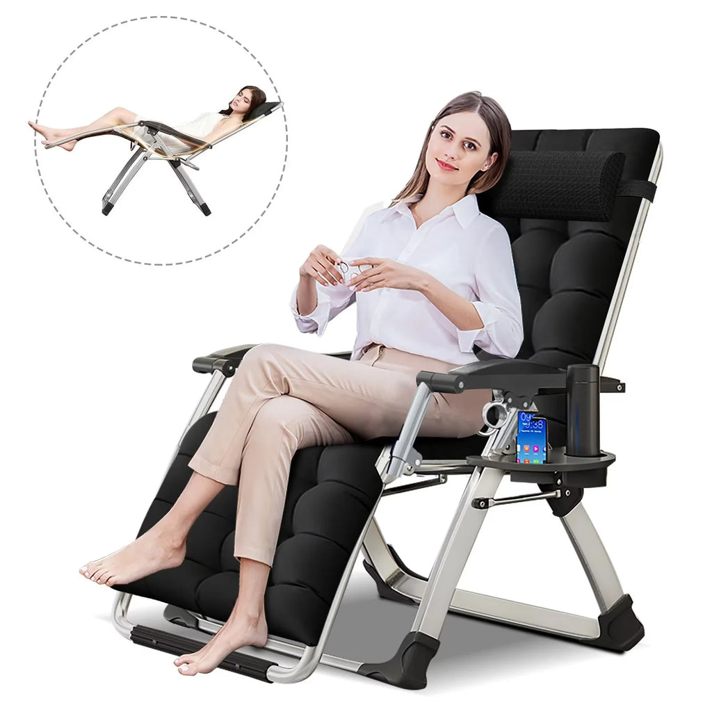 Zero Gravity Folding Lounge Chair with Cushion, Cup Holder, Pillow A181