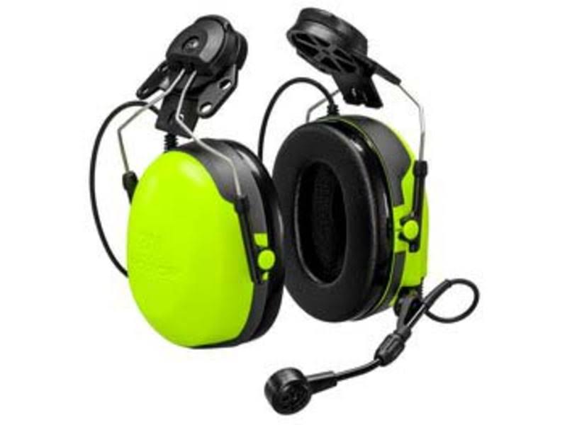 Black/Yellow Hard Hat Attached Headset A1714