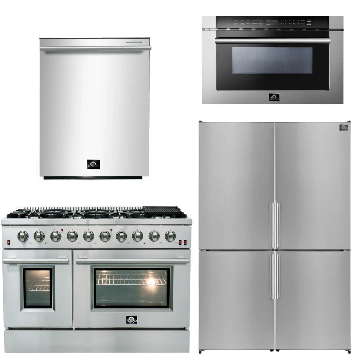 48 Gas Range, Dishwasher, Refrigerator, Microwave Drawer L3820