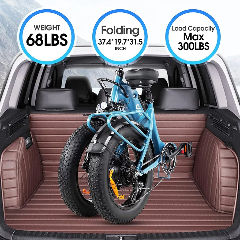 20" Fat Tire Folding Electric Bike 500W 48V 14AH J558885