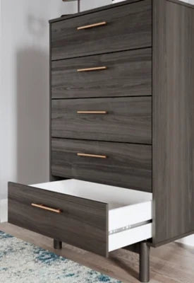 Dark Gray Chest of Drawers S3411