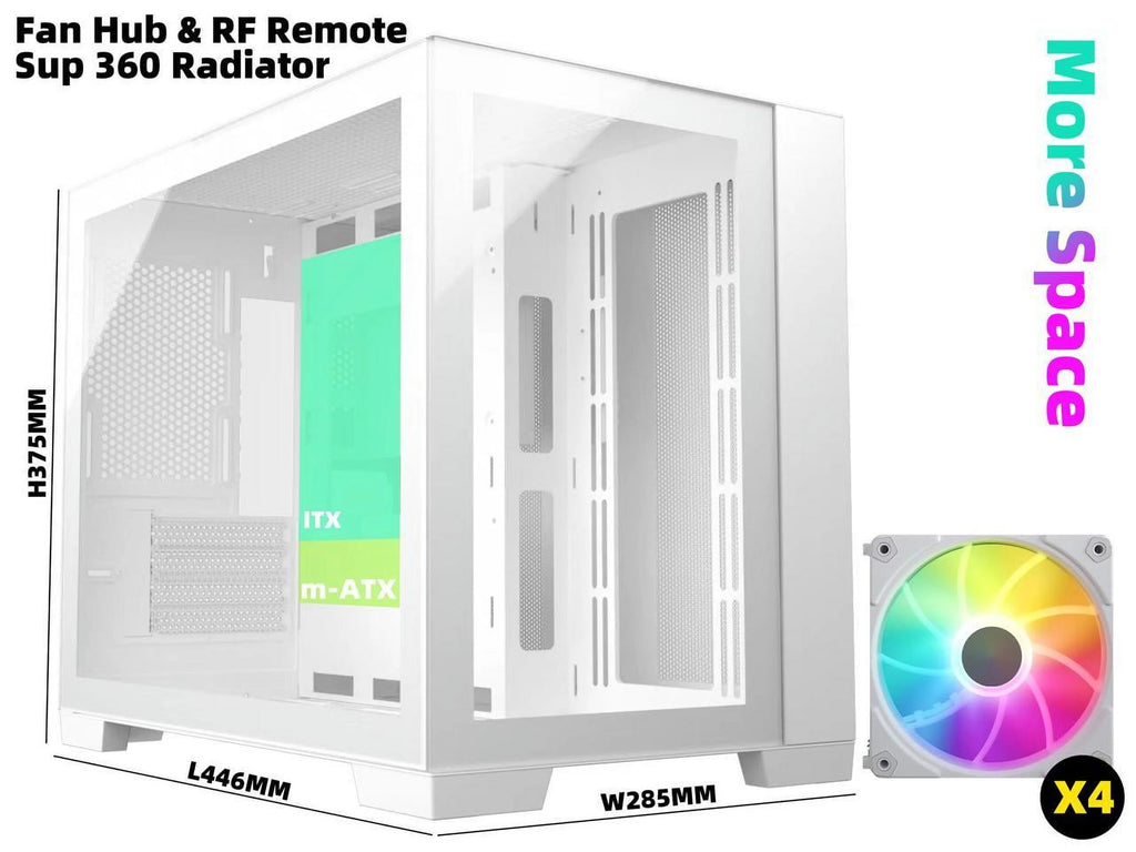 Micro ATX Gaming Computer Case with 3 ARGB Fans K12411