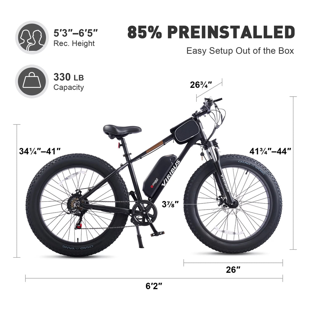 Electric Mountain Bicycle 26 350W 48V Black O283666