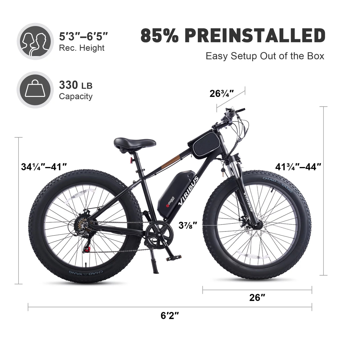 Electric Mountain Bicycle 26 350W 48V Black O283666