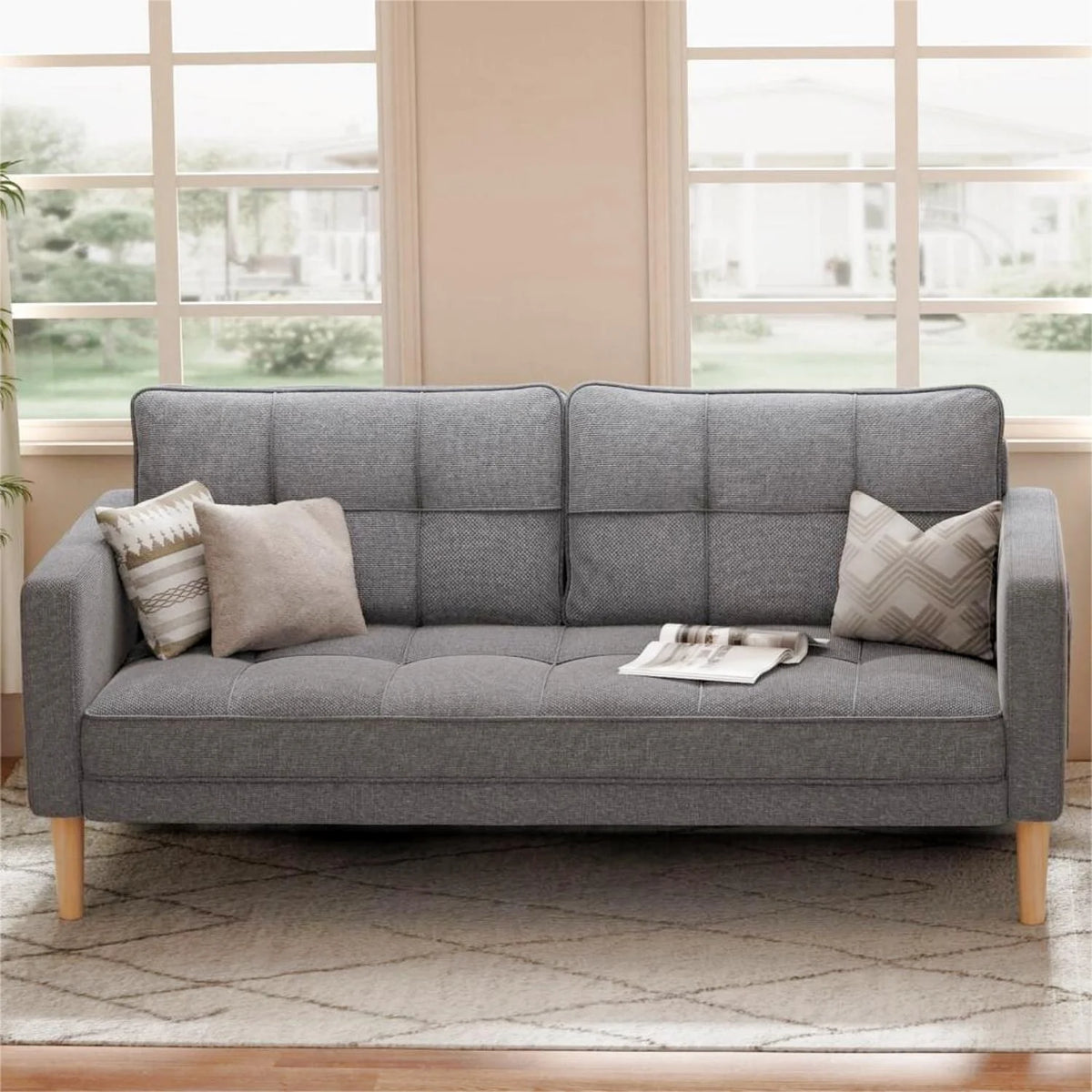Gray Sofa with Storage Pockets N15427
