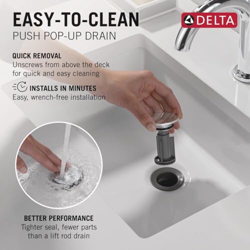 Matte Black 1 Hole Bathroom Sink Faucet with Push-Pop Drain R331322