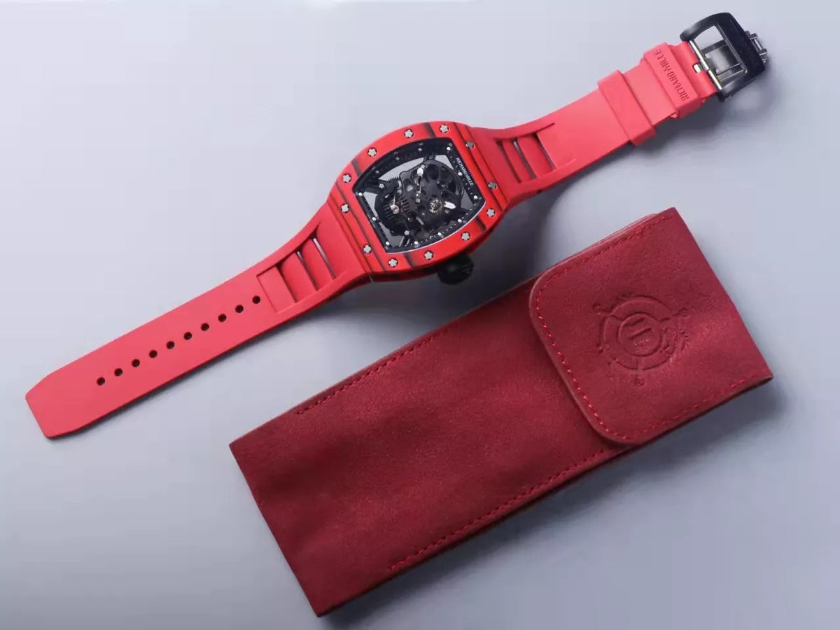 Black Dial Red Bezel Red Rubber Strap Tourbillon R928773