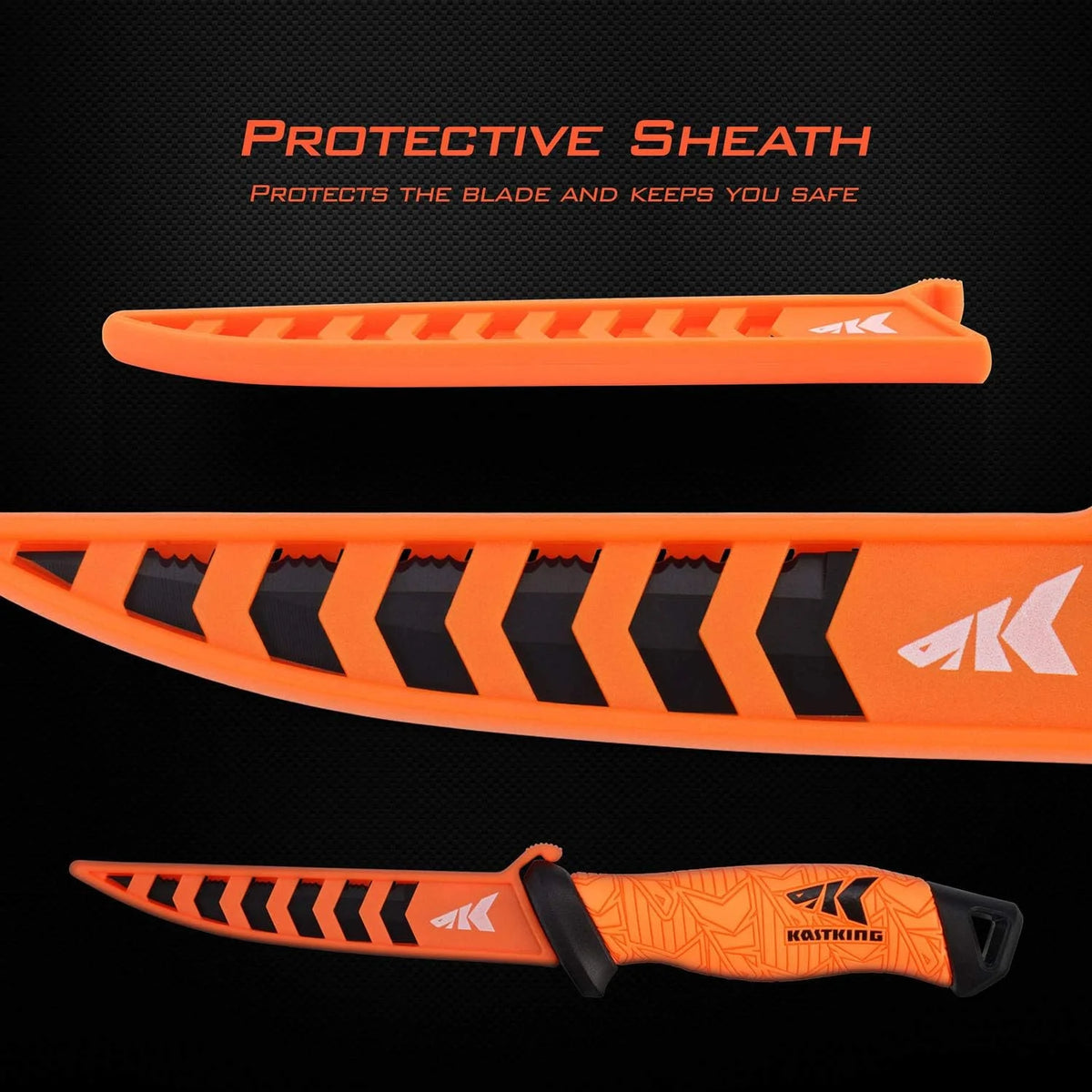 Fillet Knife and Bait Knife, Stainless-Steel Blade, Non-Slip Handles with Sheath L4669