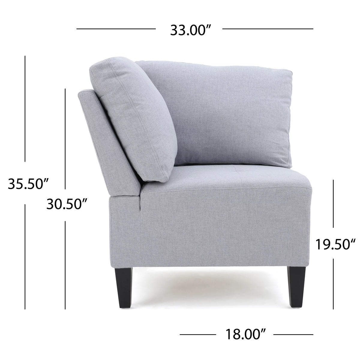 Light Gray Fabric 5 Seater Sectional Sofa with Storage Ottoman J17721