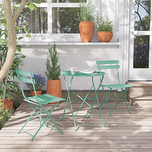 Red 3 Piece Folding Patio Bistro Set R8664