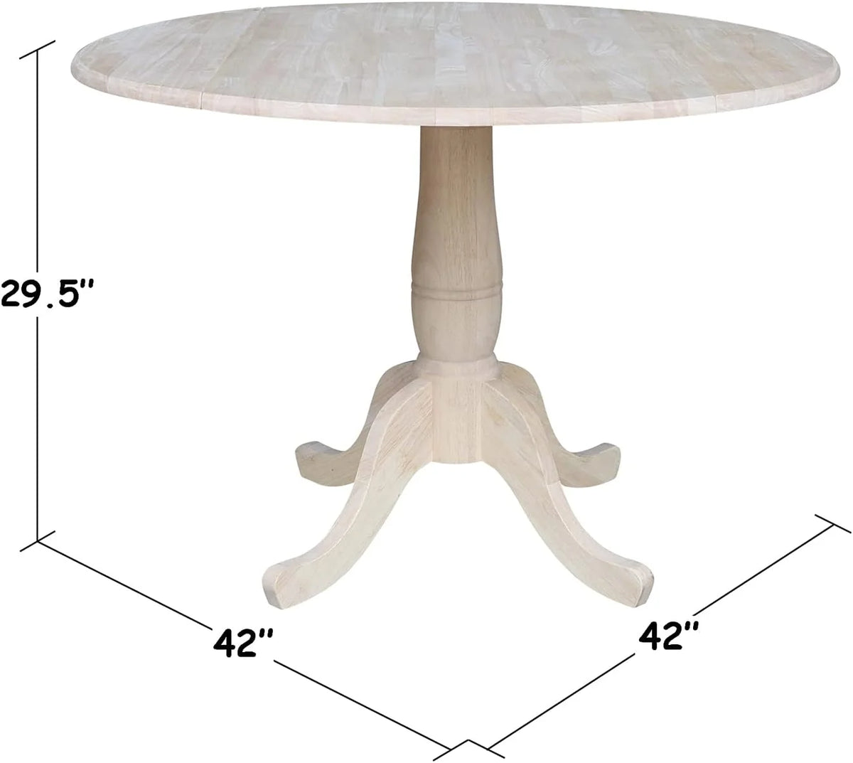 Unfinished Dual Drop Leaf Pedestal Dining Table S384