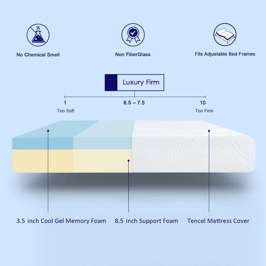 12 Gel Memory Foam Mattress Twin V58989