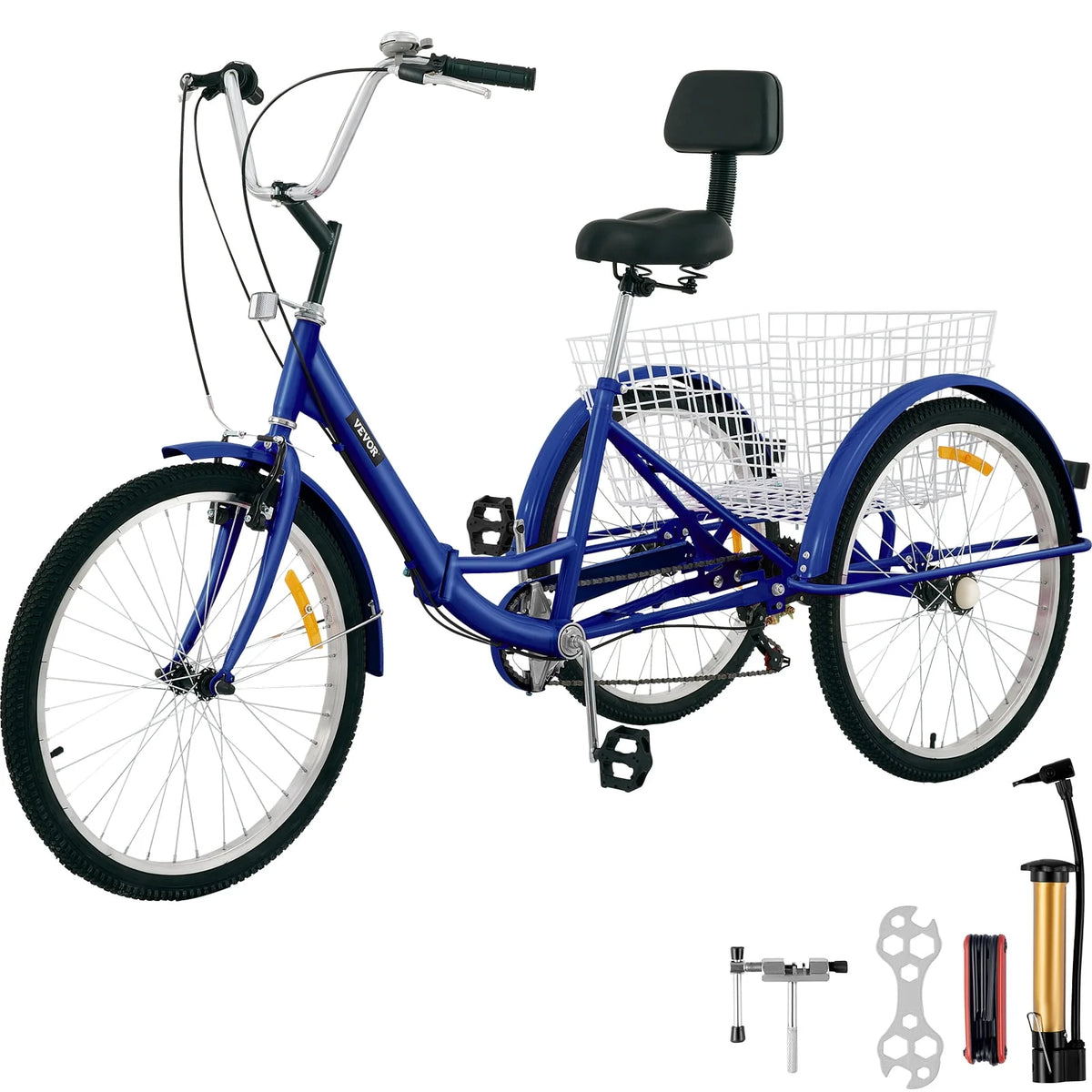 Foldable 7-Speed Tricycle with Basket N125