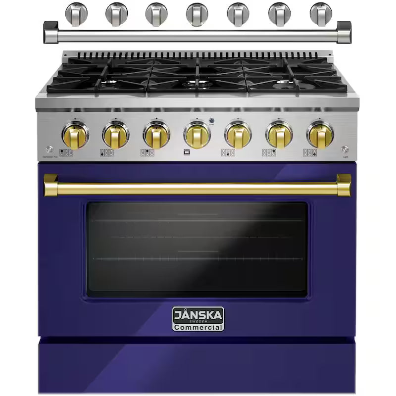 36 in. 5.2 cu. ft. Gas Range with 6 Sealed Burners, Convection Oven, Griddle T175556