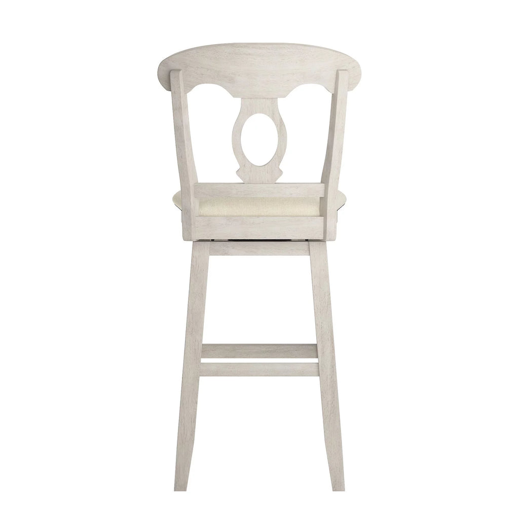 Antique White Wood Swivel Bar Height Stool Z644