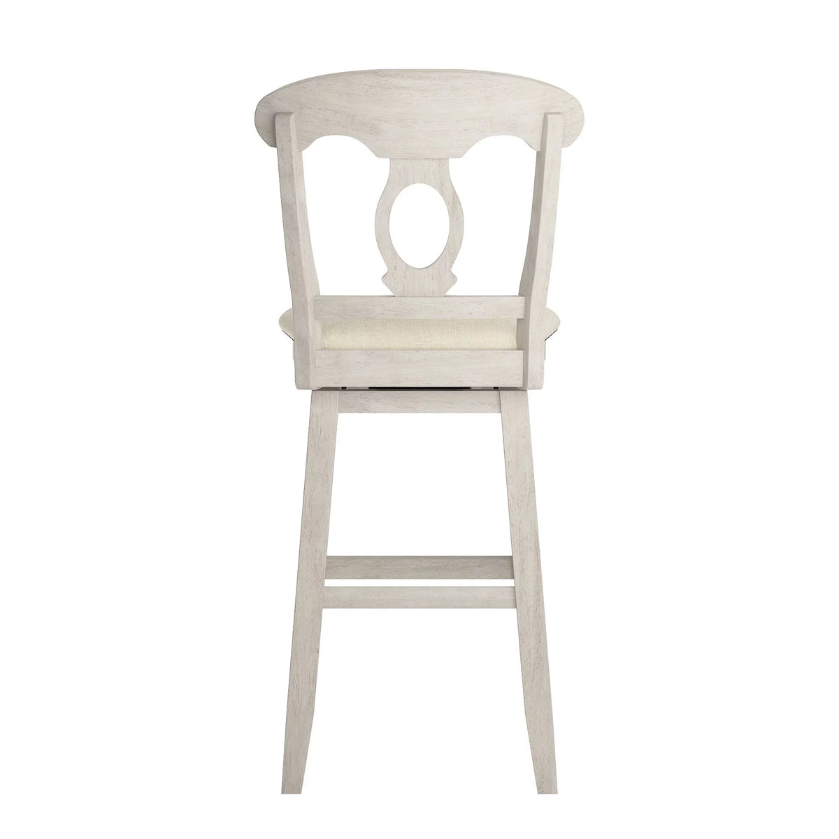 Antique White Wood Swivel Bar Height Stool Z644