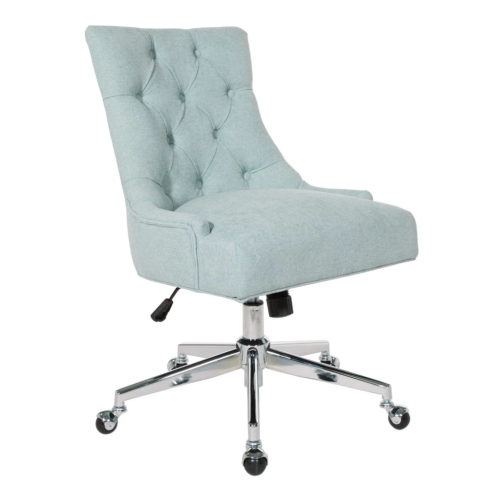 Mint Blue Fabric Office Chair with Chrome Base A609