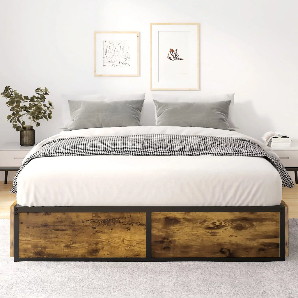 Queen Platform Bed with 4 XL Drawers J588