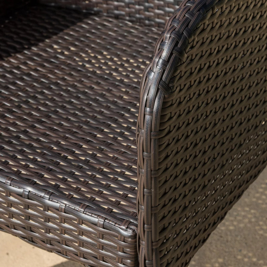 Multi-brown 7 Piece PE Wicker Outdoor Dining Set D1278