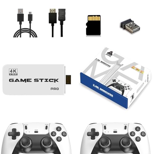 Wireless Retro Game Console 4K HDMI Plug and Play with Dual 2.4G Wireless Controllers 64G M665485
