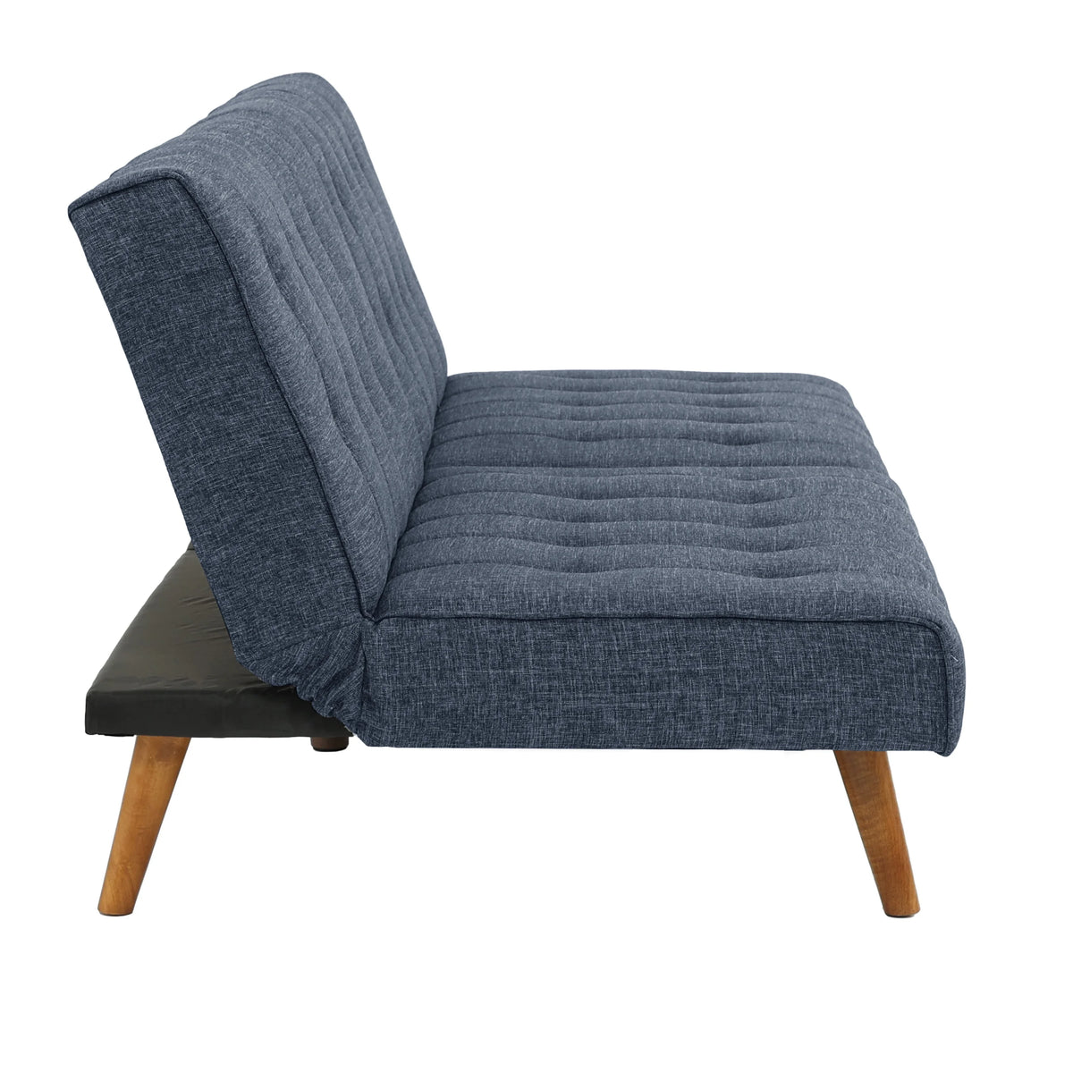 Navy Blue Fabric Convertible Futon Sofa I8837