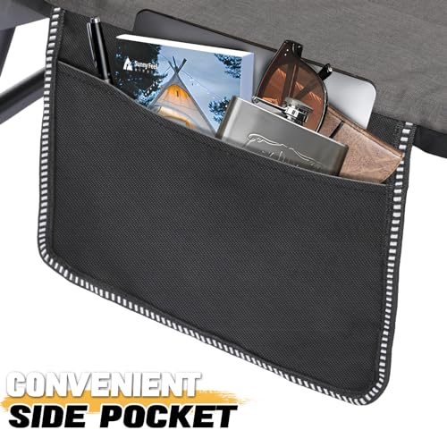 Black Set of 2 Adjustable Reclining Camping Bed with Carry Bag R86718