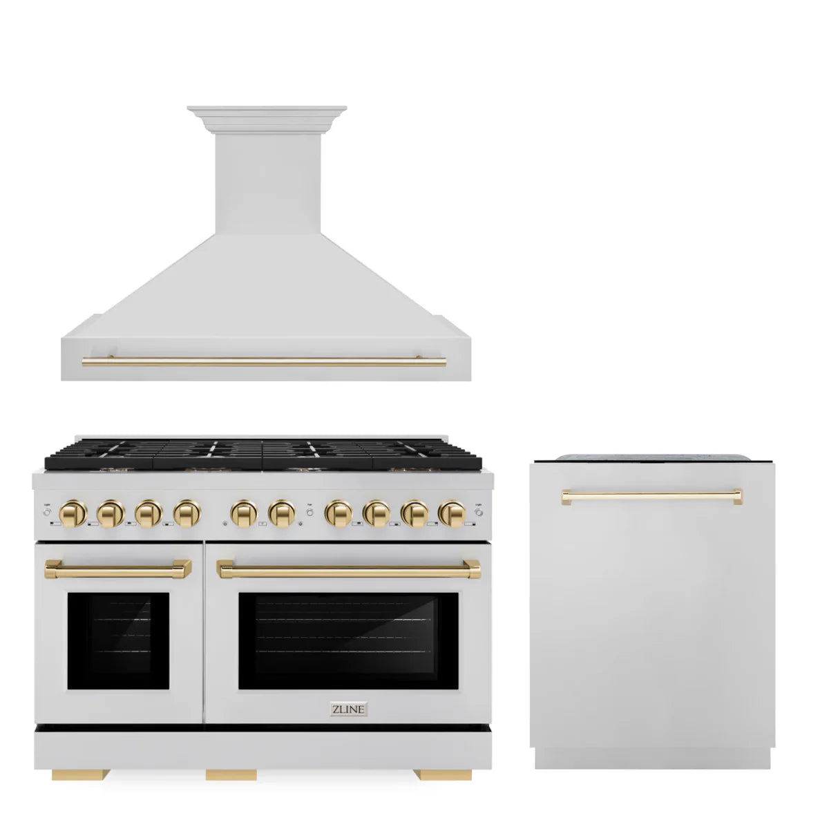 48 In. Gas Range, Range Hood and Dishwasher in Stainless Steel L829