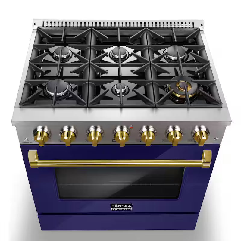 36 in. 5.2 cu. ft. Gas Range with 6 Sealed Burners, Convection Oven, Griddle T175556