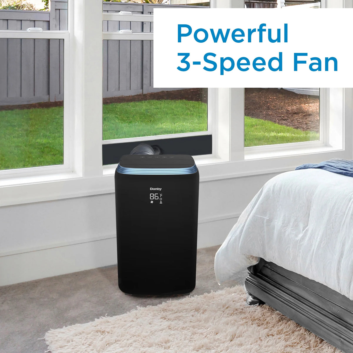 Black 12,500 BTU Portable AC E69743