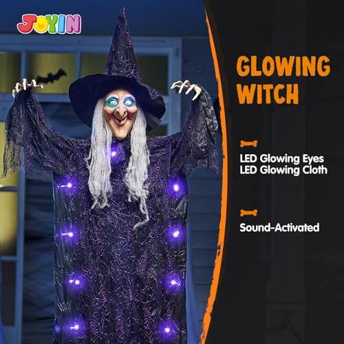 72” Hanging Talking Witch Decor with Light Up Ghost X748298
