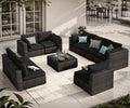9 Pieces PE Wicker Rattan Outdoor Sofa Set K172