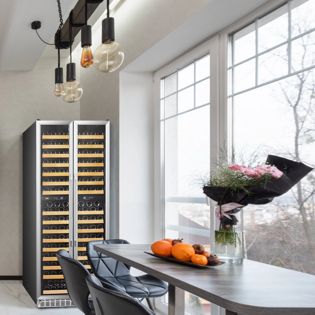 32 inch 287 Bottle Dual Zone Compressor Wine Refrigerator L612