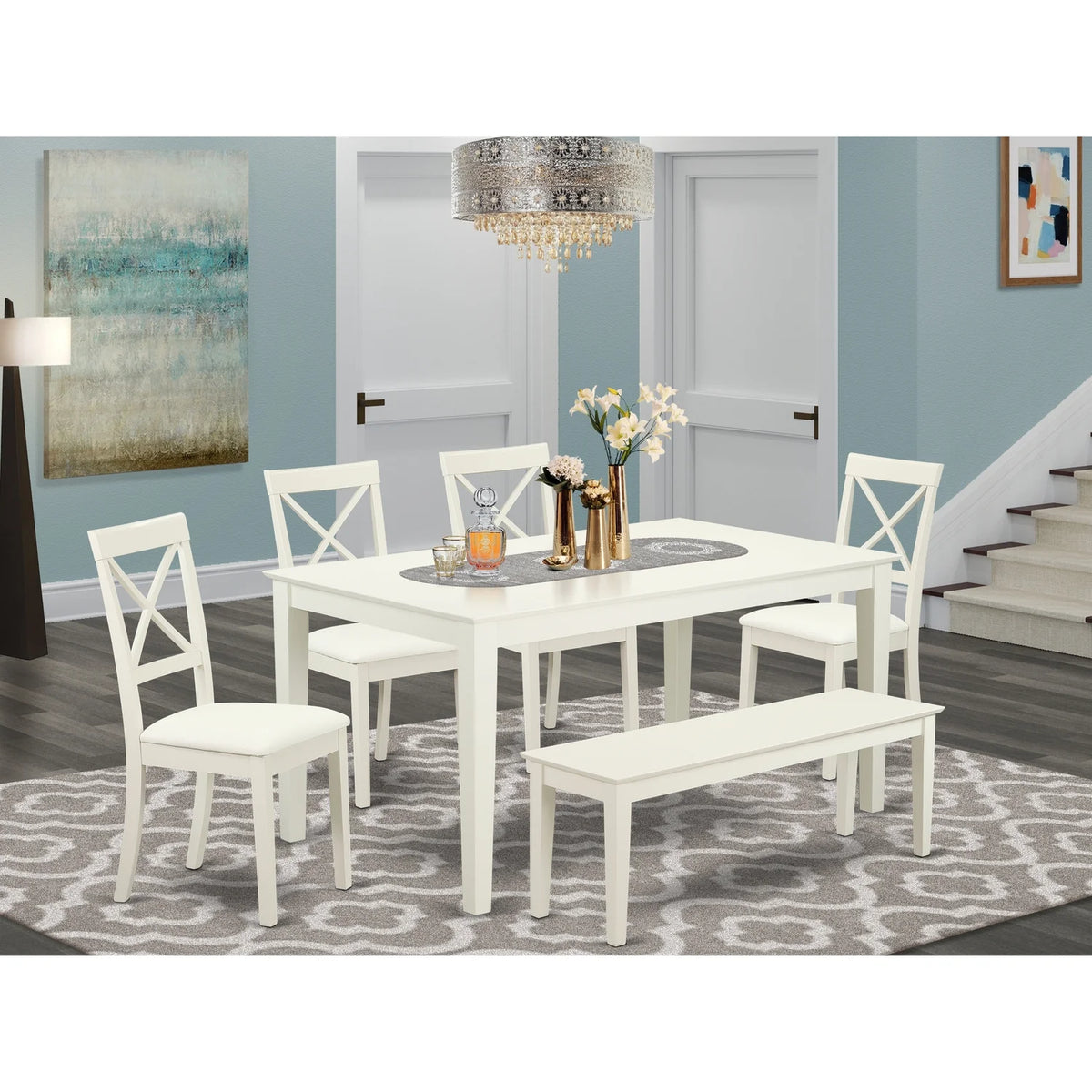 Linen White Dining Room Set Z3839