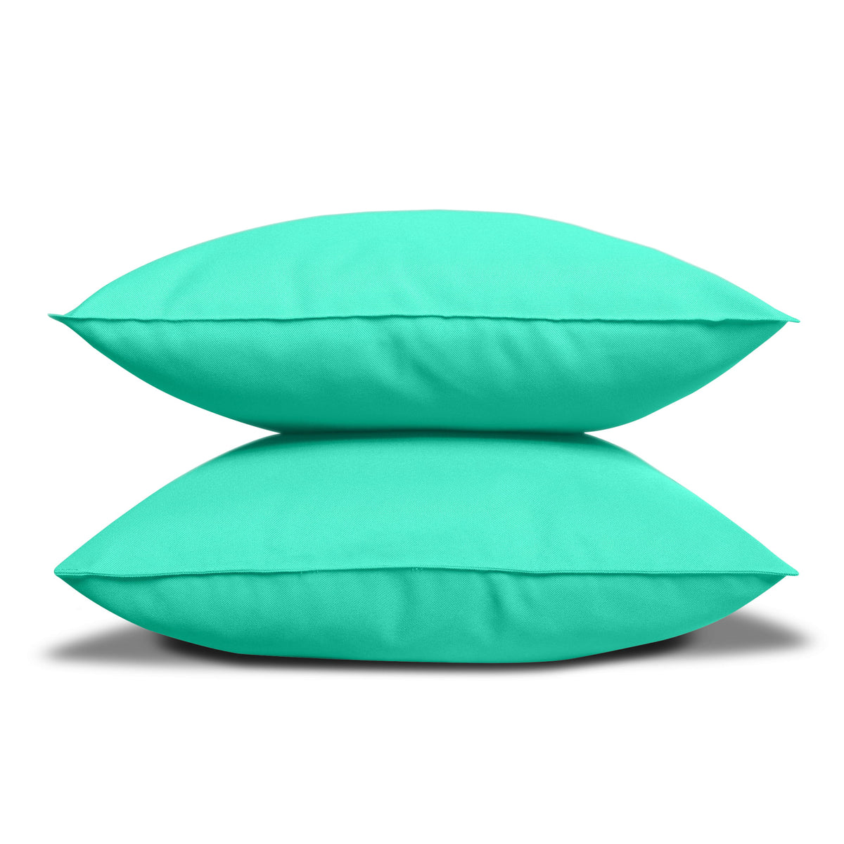 Pack of 2 Outdoor Decorative Throw Pillows 18 x 18 inch Solid Aqua Square Pillows L825