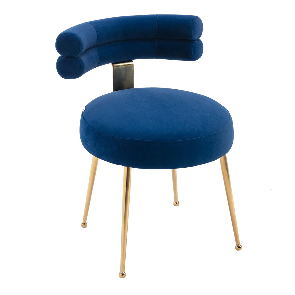 Velvet Upholstered Side Dining Chair with Golden Legs Q804724