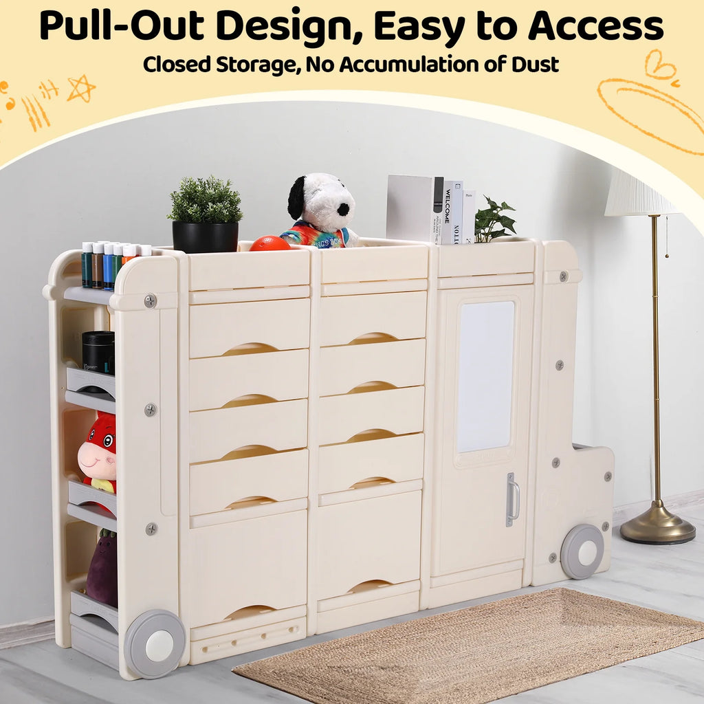 Kids Toy Storage Organizer with 10 Drawers 7 Shelves 2 Cabinets T327099