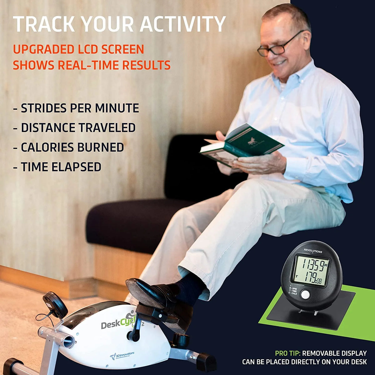 Under Desk Bike Pedal Exerciser with Adjustable Leg W485