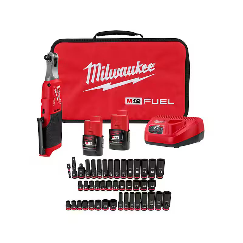 12V Cordless High Speed 3/8 in. Ratchet Kit with 43-Piece Socket Set N228