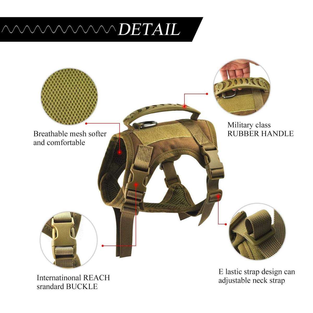 Tactical Service Dog Harness with Handle Y412789