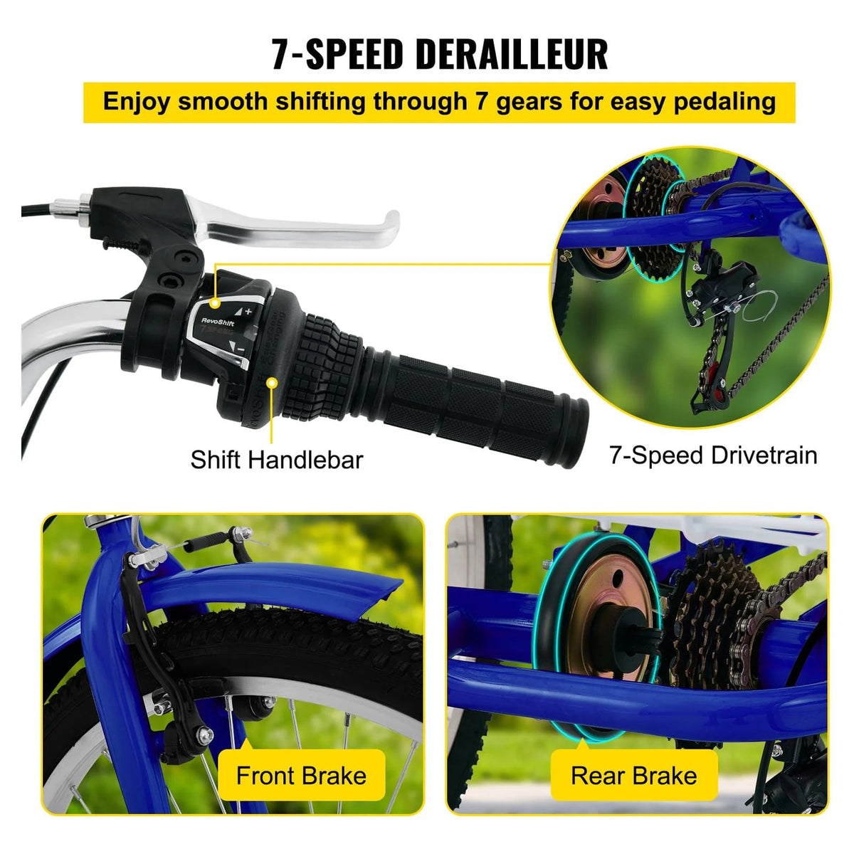 Foldable 7-Speed Tricycle with Basket N125