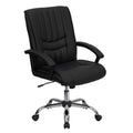 Black LeatherSoft Swivel Office Chair with Arms N456